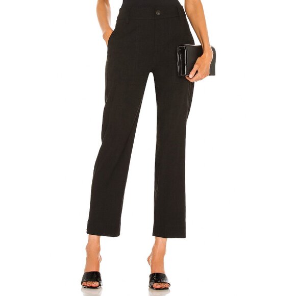 Vince Crop Linen Blend Utility Pants Black Size 2 - Picture 1 of 13